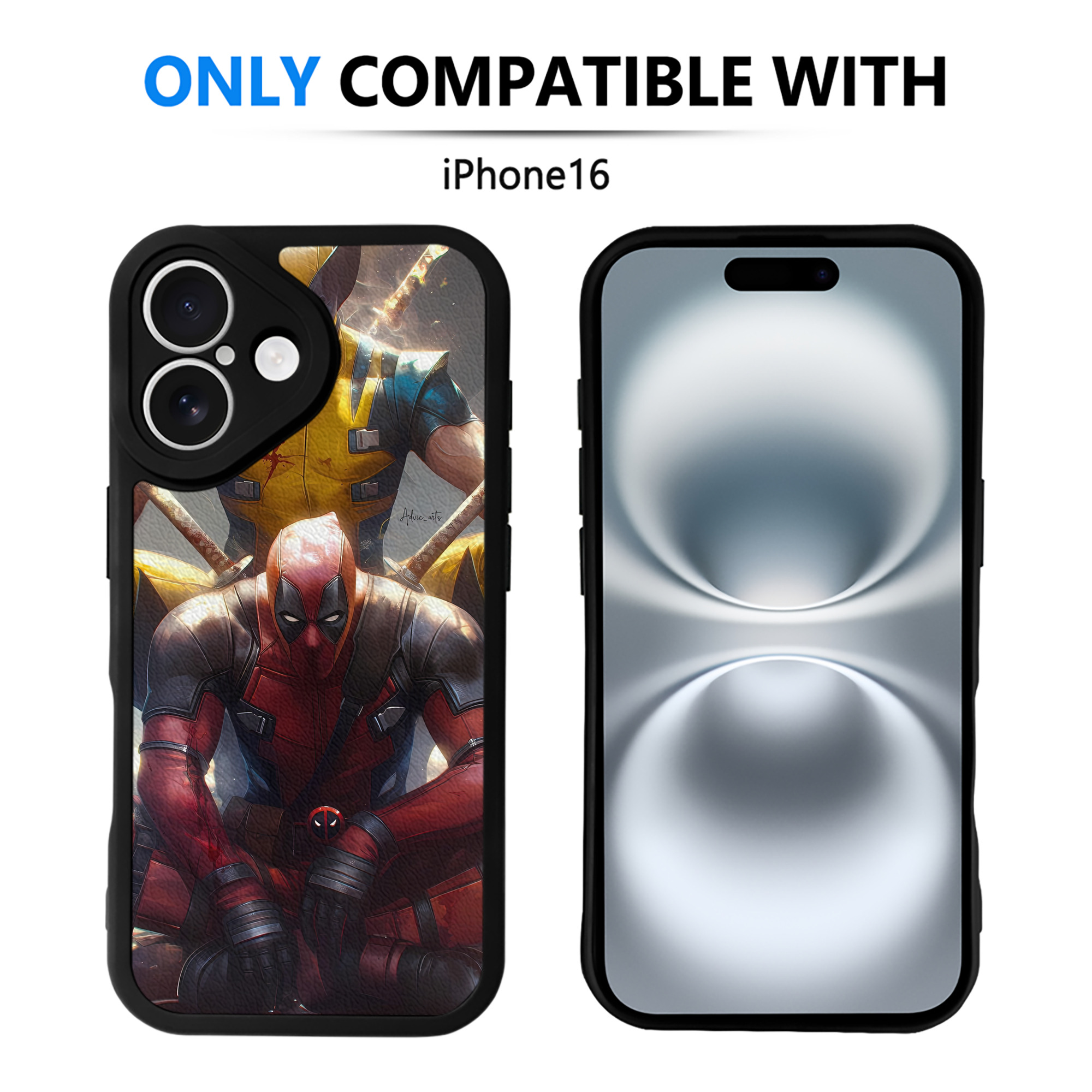 （画像用） Deadpool デッドプール 【iPhone 16シリーズ対応】シリコンスマホケース（レザー調） 材質：シリコン